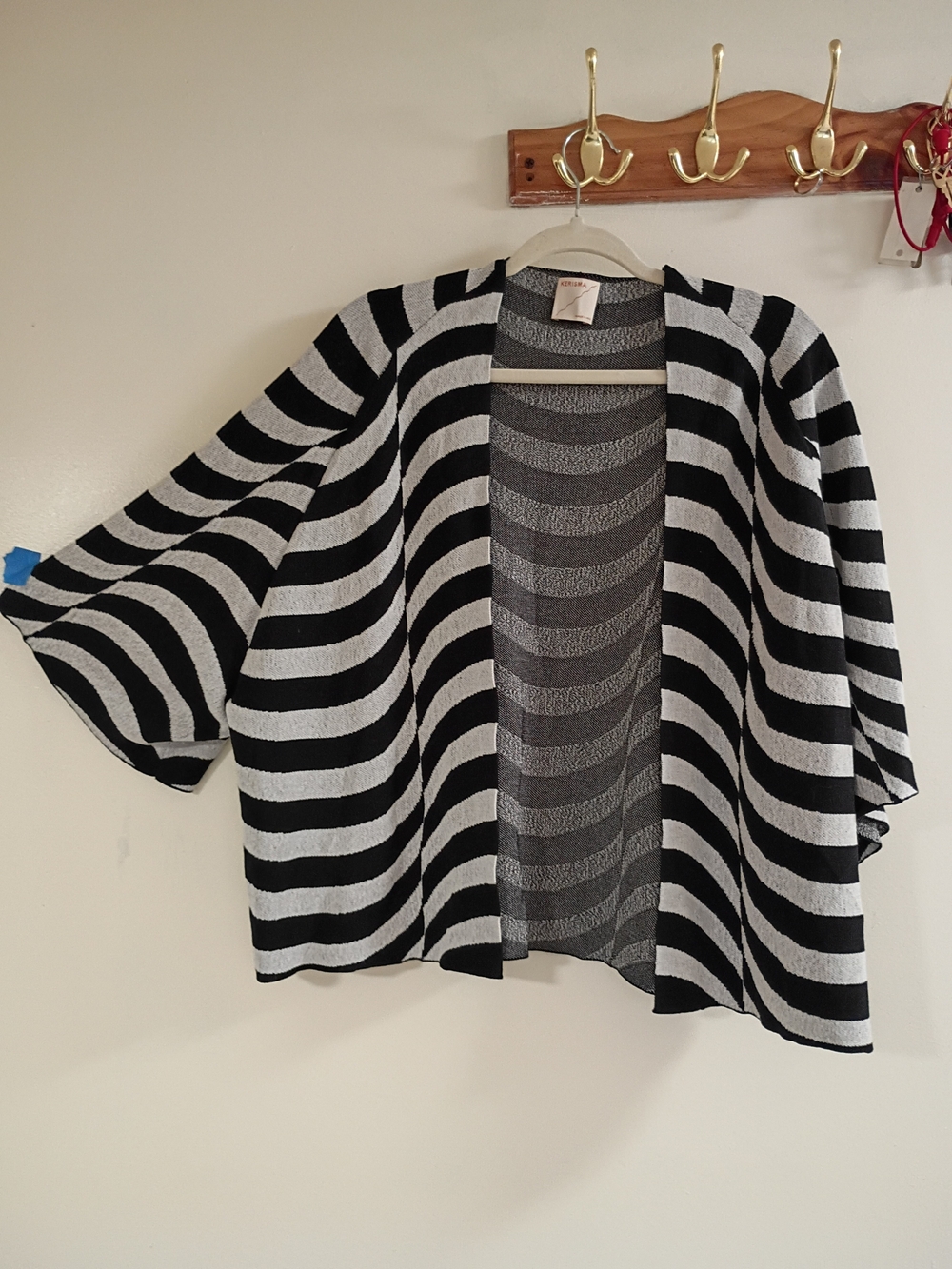 Kerisma Black & White Striped Open Cardigan